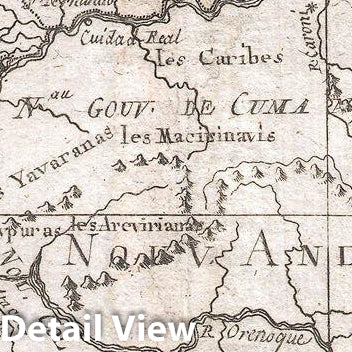 Historic Map : Raynal and Bonne Map of Northern South America, 1780, Vintage Wall Art