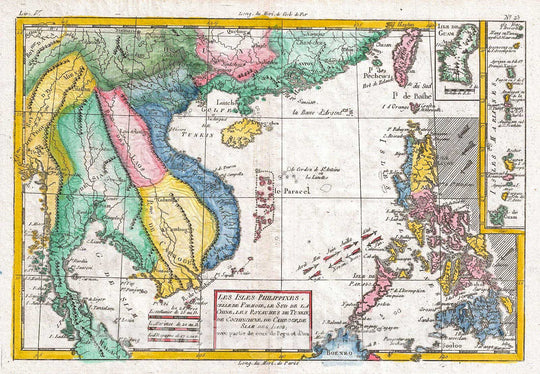 Historic Map : Raynal and Bonne Map of Southeast Asia and The Philippines, 1780, Vintage Wall Art