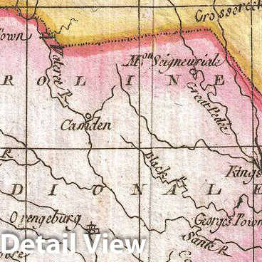 Historic Map : Raynal and Bonne Map of Southern United States, 1780, Vintage Wall Art