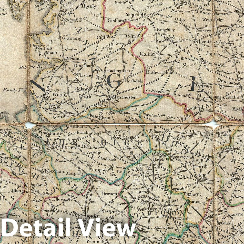 Historic Map : Faden Map of The Roads of Great Britain or England, 1790, Vintage Wall Art