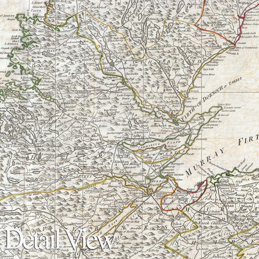 Historic Map : Campbell Map of Scotland , 1794, Vintage Wall Art