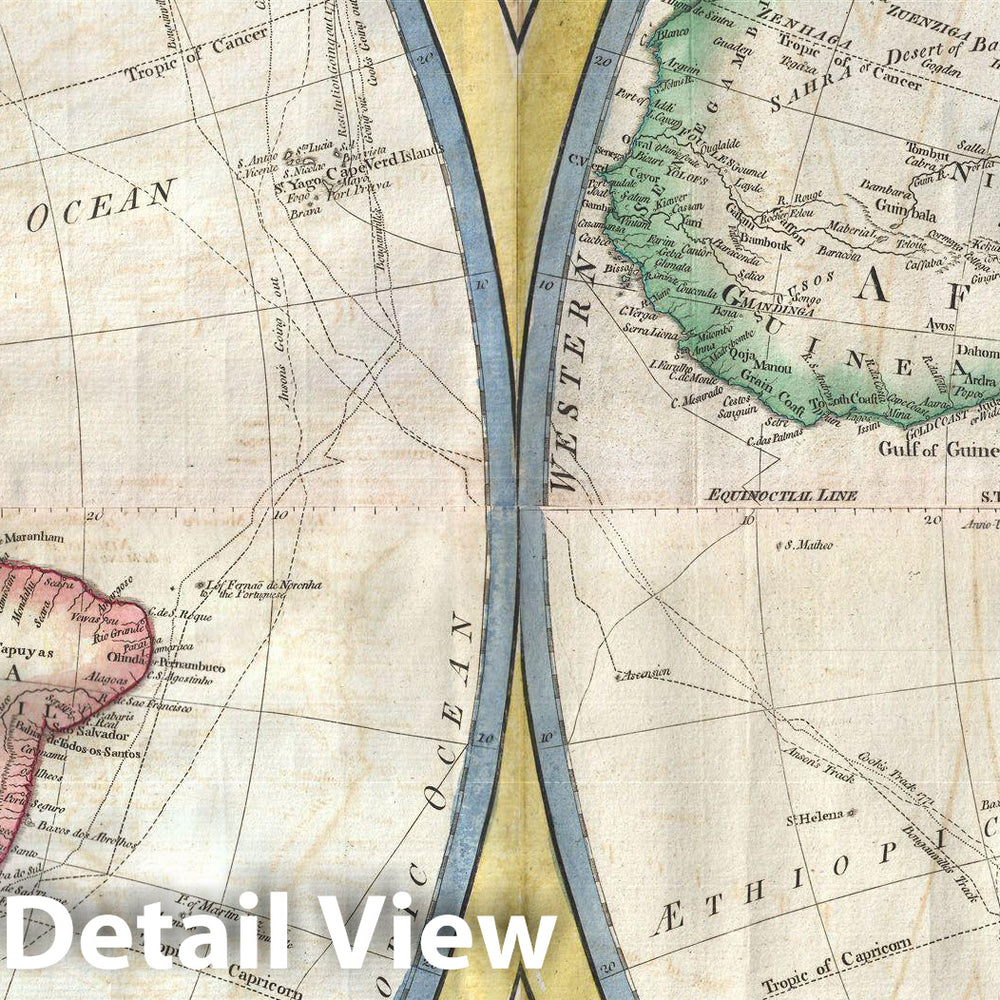 Historic Map : Samuel Dunn Wall Map of The World in Hemispheres , 1794, Vintage Wall Art