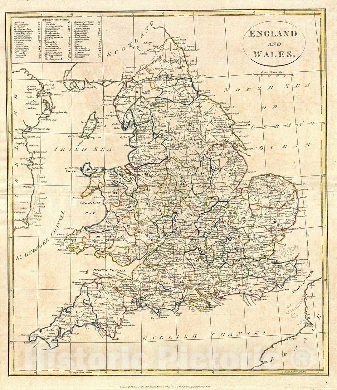 Historic Map : Clement Cruttwell Map of England , 1799, Vintage Wall Art