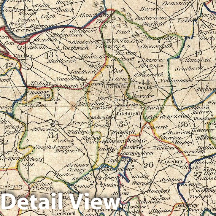 Historic Map : Clement Cruttwell Map of England , 1799, Vintage Wall Art