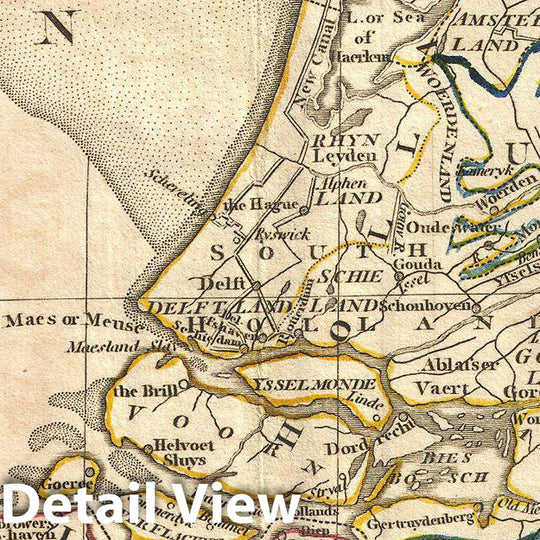 Historic Map : Clement Cruttwell Map of HollanArt The Netherlands , 1799, Vintage Wall Art