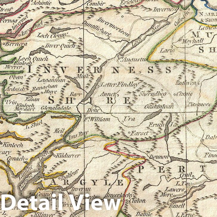 Historic Map : Clement Cruttwell Map of Scotland , 1799, Vintage Wall Art