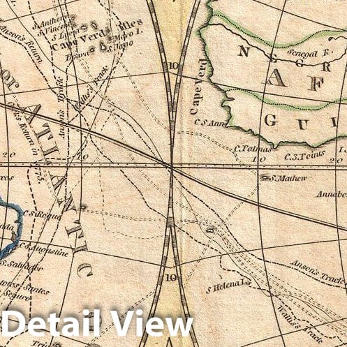 Historic Map : Cruttwell Map of The World in Hemispheres, 1799, Vintage Wall Art