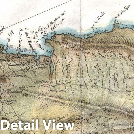 Historic Map : Tardieu Map of Santo Domingo or Hispaniola, West Indies , 1802, Vintage Wall Art