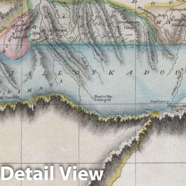 Historic Map : Pinkerton Map of Western Africa (Niger Valley, Mountains of Kong), 1813, Vintage Wall Art