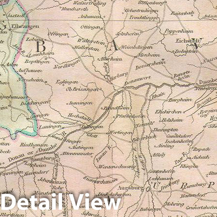 Historic Map : Thomson Map of Bavaria, Germany , 1814, Vintage Wall Art