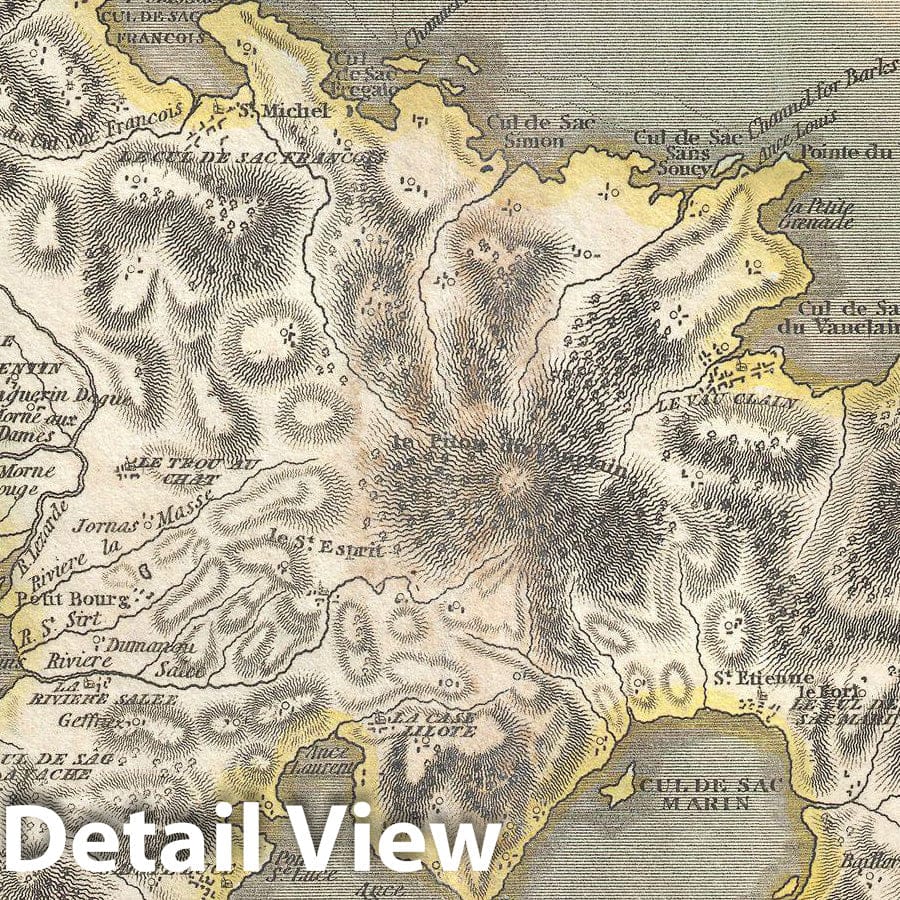 Historic Map : Thomson Map of Martinique and Dominica (West Indies) , 1814, Vintage Wall Art