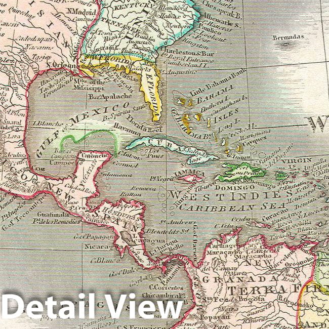 Historic Map : Thomson Map of North and South America , 1814, Vintage Wall Art