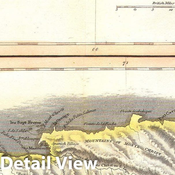 Historic Map : Thomson Map of Porto Rico, Virgin Islands, Haiti, Dominican Republic , 1815, Vintage Wall Art