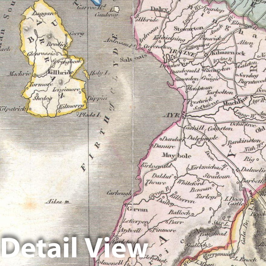 Historic Map : Thomson Map of Southern Scotland , 1815, Vintage Wall Art