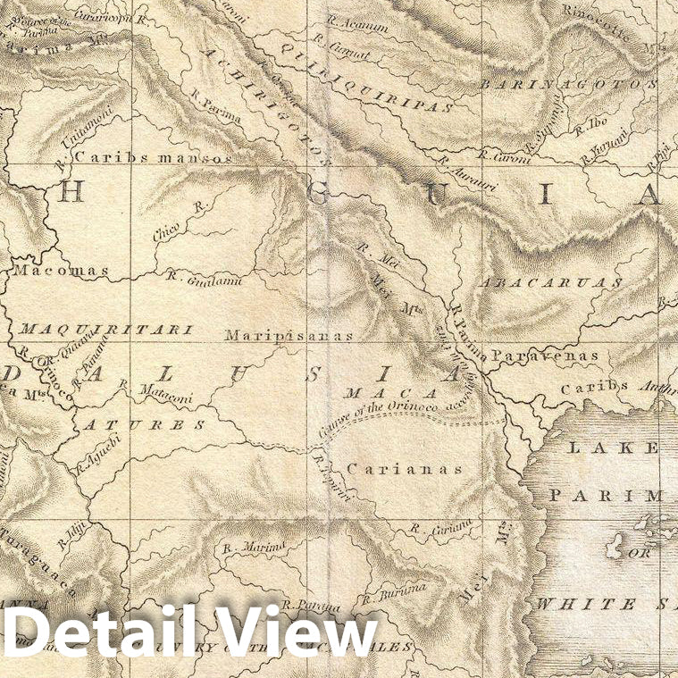 Historic Map : Pinkerton Map of Northeastern South America (Venezuela, Guyana, Surinam), 1818, Vintage Wall Art