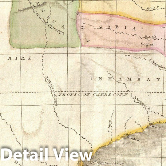 Historic Map : Pinkerton Map of Southern Africa (Congo, Monomotapa, Cape Colony), 1818, Vintage Wall Art