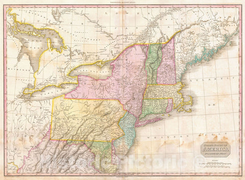 Historic Map : Pinkerton Map of The Northern United States, 1818, Vintage Wall Art