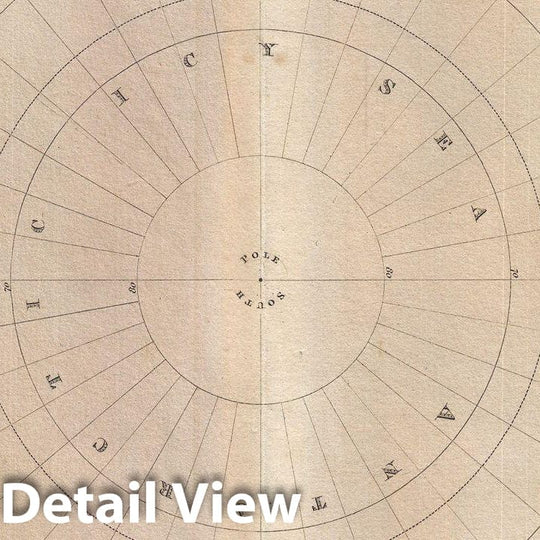 Historic Map : Pinkerton Map of The Southern Hemisphere (South Pole, Antarctic), 1818, Vintage Wall Art