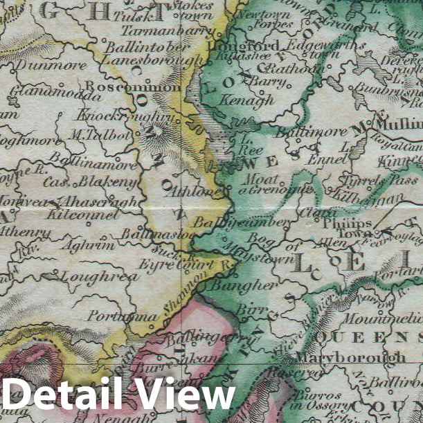 Historic Map : Butler Map of Ireland , 1822, Vintage Wall Art