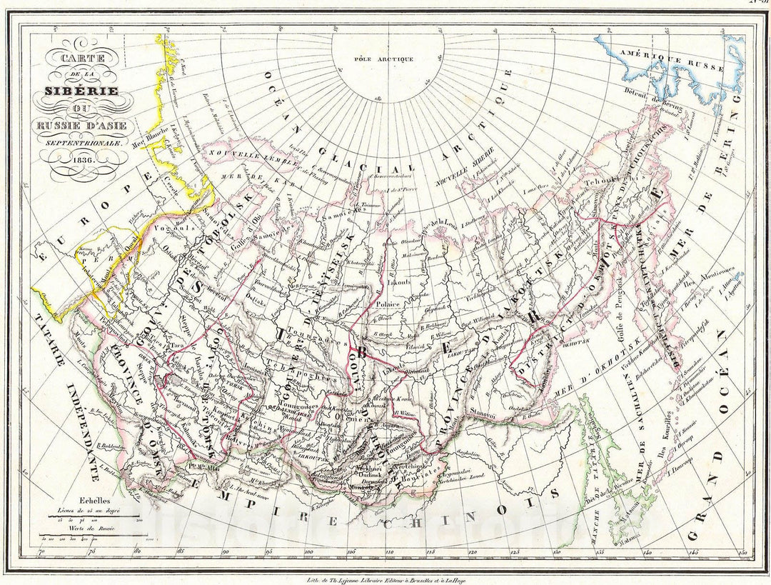 Historic Map : Maltebrun Map of Russia in Asia and Siberia, 1836, Vintage Wall Art