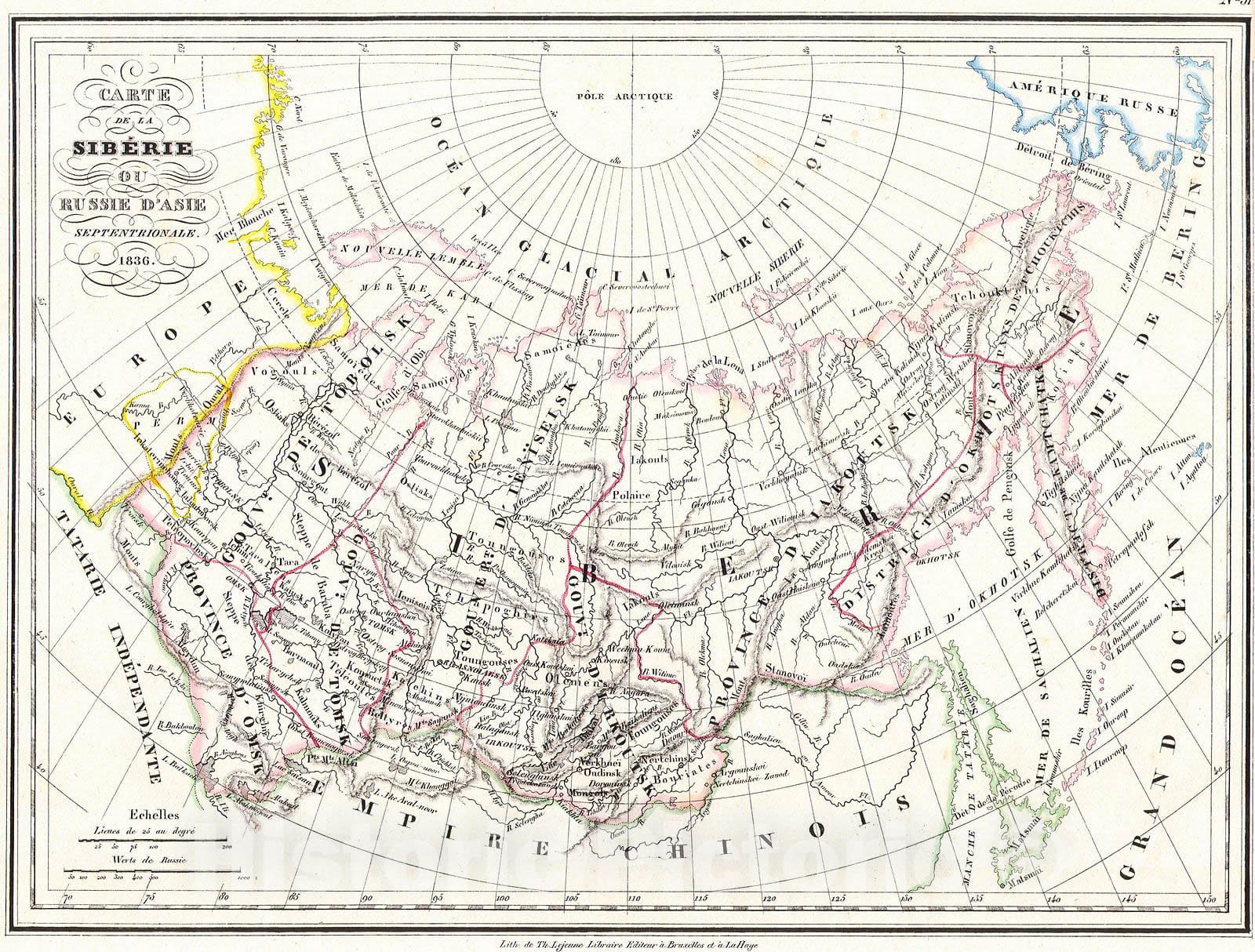 Historic Map : Maltebrun Map of Russia in Asia and Siberia, 1836, Vintage Wall Art