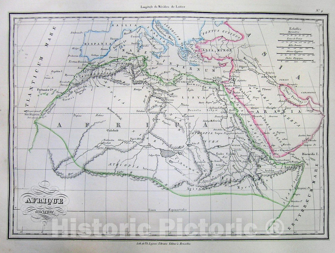 Historic Map : MalteBrun Map of Africa in Ancient Times, 1837, Vintage Wall Art