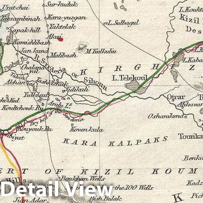 Historic Map : Tallis and Rapkin Map of Independent Tartary (Central Asia), 1851, Vintage Wall Art