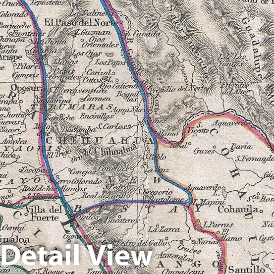 Historic Map : Tallis Map of Mexico, Texas, and California, 1851, Vintage Wall Art