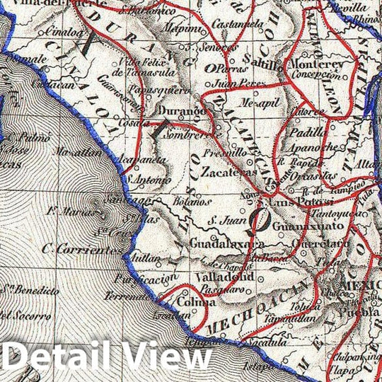 Historic Map : Duvotenay Map of Mexico (Includes Texas and Upper California) , 1852, Vintage Wall Art