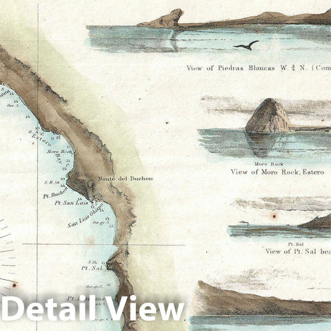 Historic Map : U.S. Coast Survey Map of The West Coast of The United States, 1853, Vintage Wall Art