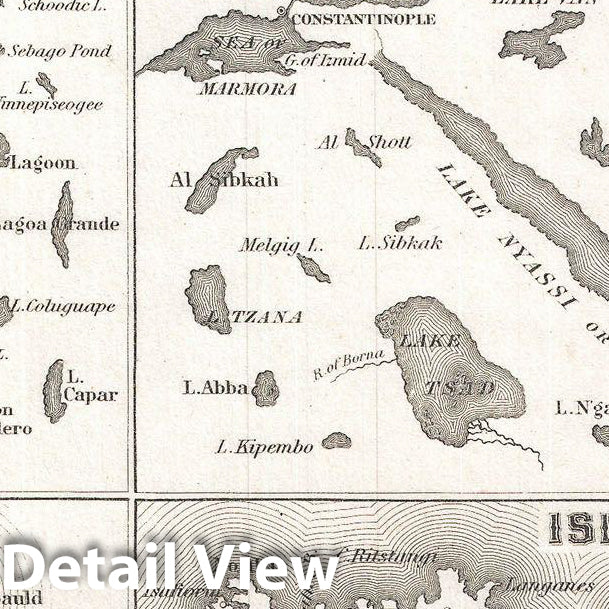 Historic Map : Colton Map or Comparative Chart of The World's Islands and Lakes , 1855, Vintage Wall Art