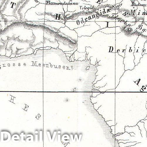 Historic Map : Perthes Map of Africa Prior to The Arab Invasions of The 7th Century , 1855, Vintage Wall Art