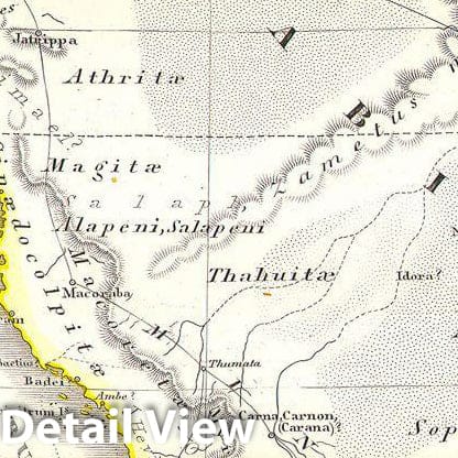 Historic Map : Spruneri Map of Arabia, Egypt and Ethiopia or Abyssinia , 1855, Vintage Wall Art