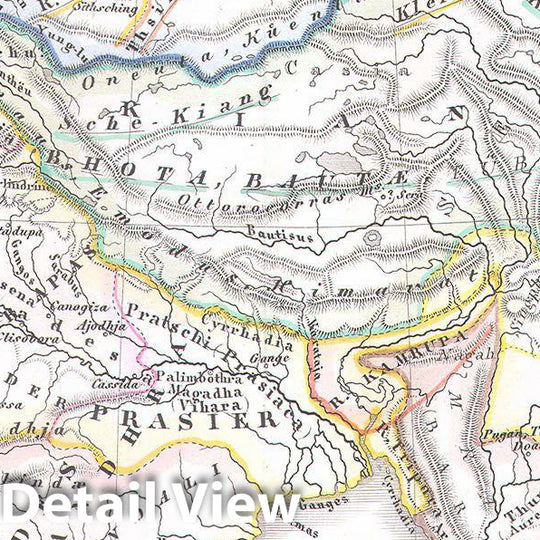 Historic Map : Spruner Map of Asia at The end of The 2nd Century (Han China) , 1855, Vintage Wall Art