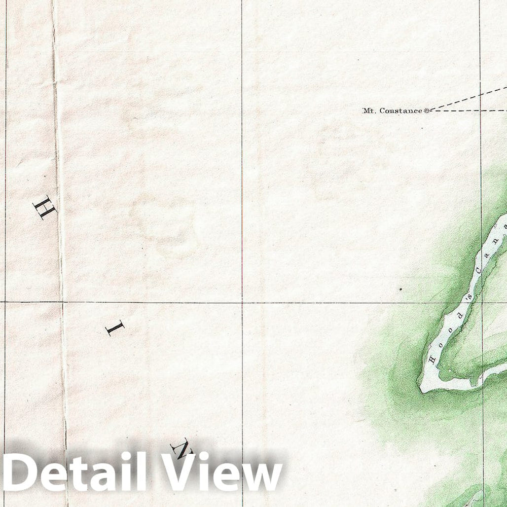 Historic Map : U.S. Coast Survey Chart or Map of The Washington Coast, Puget Sound, Vancouver, 1857, Vintage Wall Art