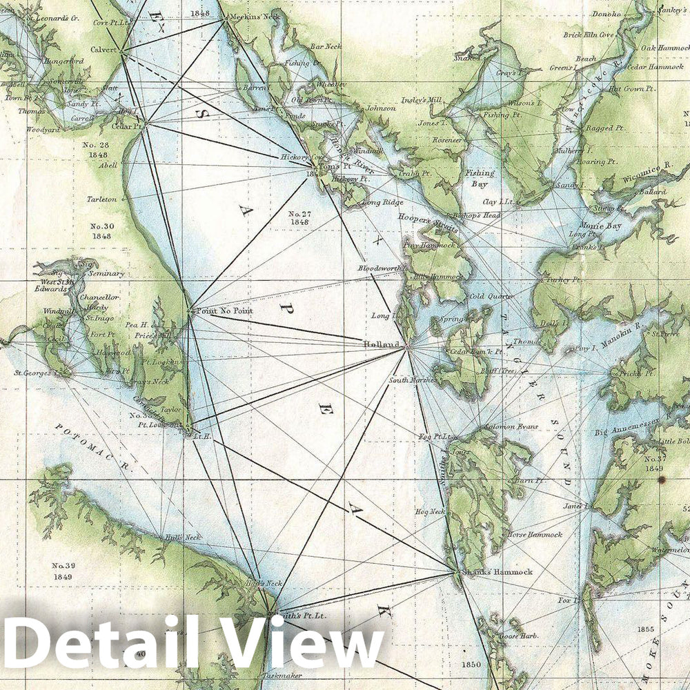 Historic Map : U.S. Coast Survey Map of The Chesapeake Bay, 1857, Vintage Wall Art