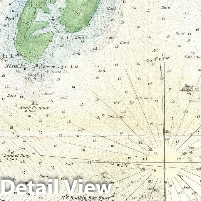 Historic Map : U.S. Coast Survey Map or Chart of The Patapsco River, Chesapeake Bay and Baltimore, 1857, Vintage Wall Art