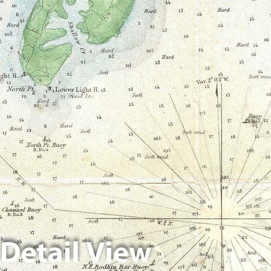 Historic Map : U.S. Coast Survey Map or Chart of The Patapsco River, Chesapeake Bay and Baltimore, 1857, Vintage Wall Art