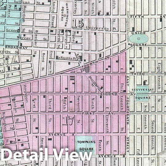 Historic Map : Colton Map of New York City with Brooklyn, Manhattan, and Hoboken, 1861, Vintage Wall Art