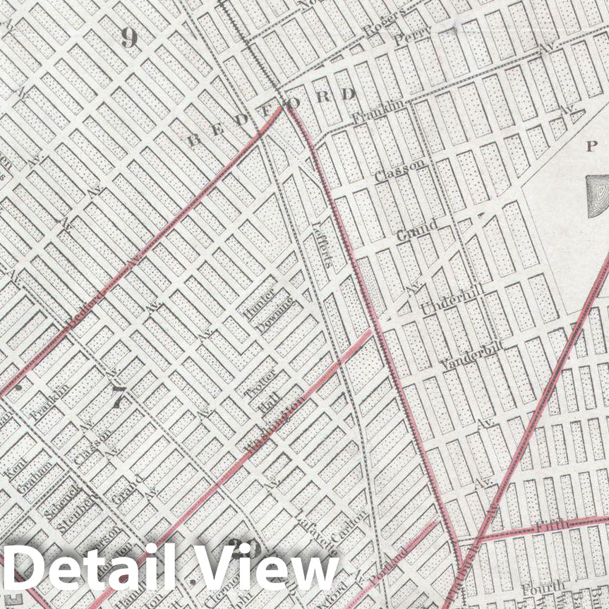 Historic Map : McCloskey Pocket Map of Brooklyn, New York , 1863, Vintage Wall Art