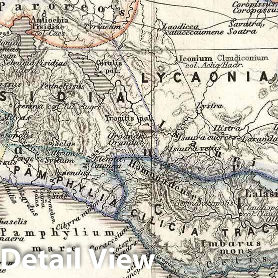 Historic Map : Spruner Map of Asia Minor (Turkey) in Antiquity, 1865, Vintage Wall Art