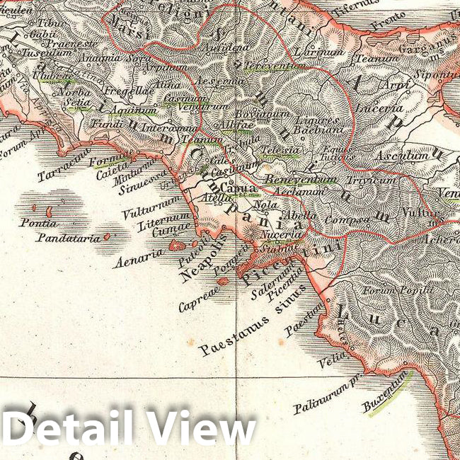 Historic Map : Spruner Map of Italy After The Battle of Actium , 1865, Vintage Wall Art