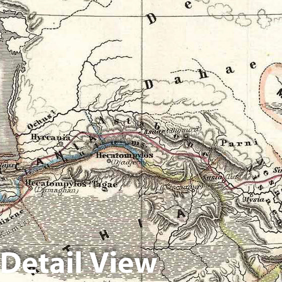 Historic Map : Spruner Map of Persia in Antiquity, 1865, Vintage Wall Art