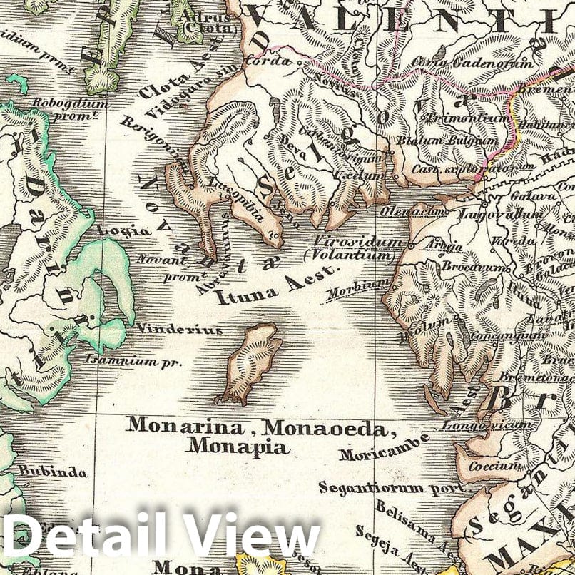 Historic Map : Spruner Map of The British Isles (England, Scotland, Ireland) , 1865, Vintage Wall Art