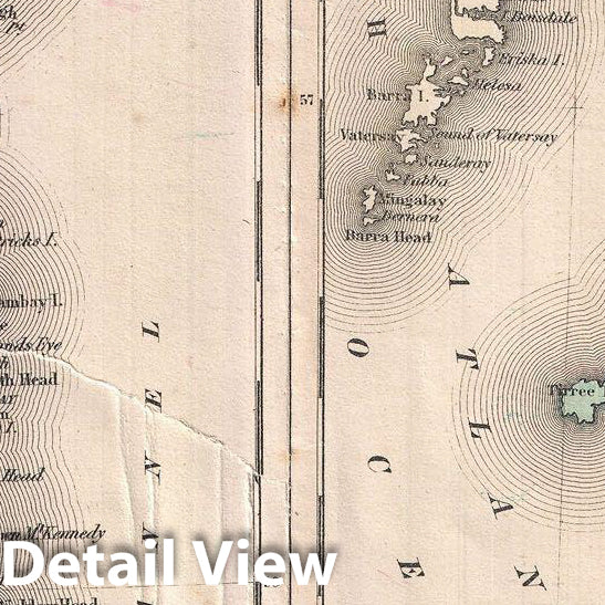 Historic Map : Johnson Map of Scotland and Ireland, Version 2, 1866, Vintage Wall Art