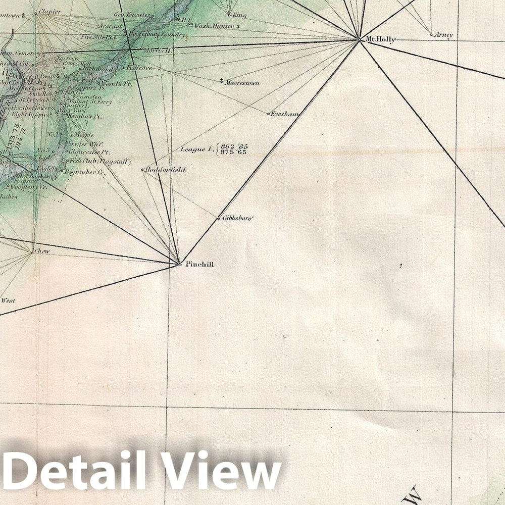 Historic Map : U.S. Coast Survey Chart or Map of New Jersey and The Delaware Bay, 1873, Vintage Wall Art