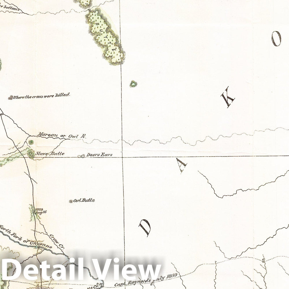 Historic Map : Ludlow and Custer Map of The Black Hills , 1874, Vintage Wall Art