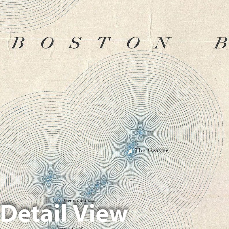 Historic Map : U.S. Geological Survey of Boston Bay, Massachusetts , 1900, Vintage Wall Art