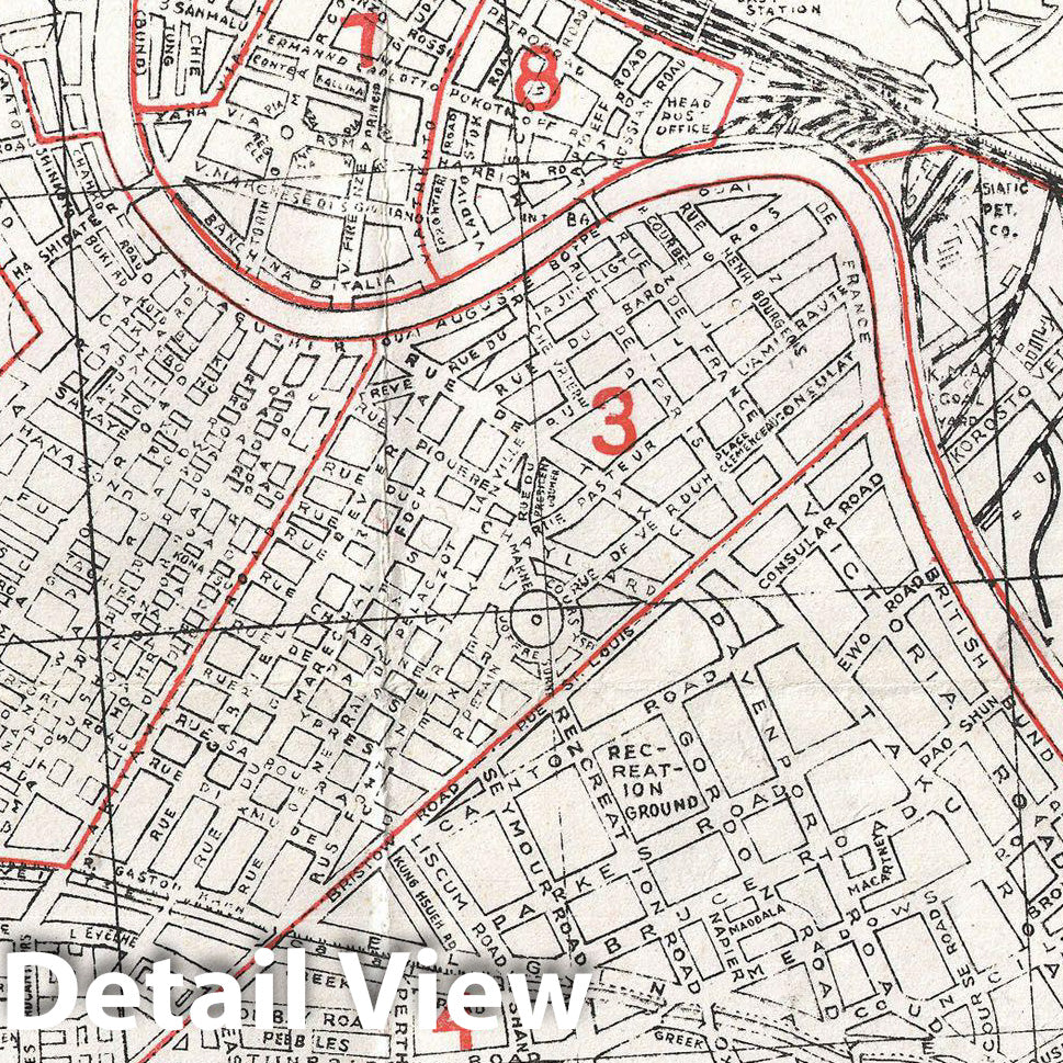 Historic Map : Peiyang Map of Tientsin or Tianjin, China , 1941, Vintage Wall Art