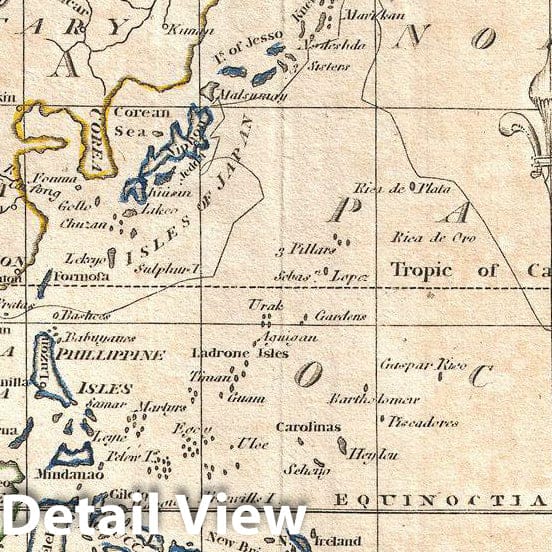 Historic Map : Cruttwell Map of The World on Mercator's Projection, 1799, Vintage Wall Art